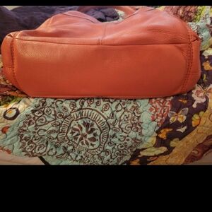 Coach Orange Leather Shoulder Bag with Hobo Style